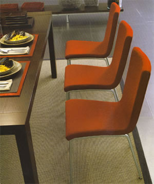 Lavatórios, cadeiras modernas da sala de jantar, jantando cadeiras